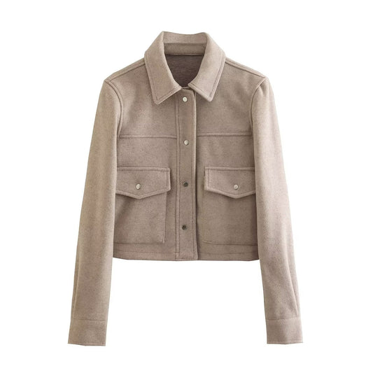 Women's Overshirt Beige Size M Lightweight Fabric-1